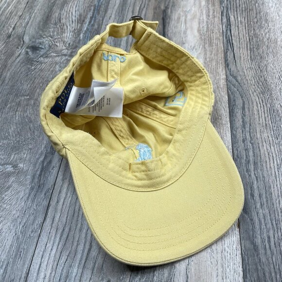 Ralph Lauren Polo Kids Boys Youth Hat Cap Strap Back Yellow Blue Big Pony 8-20 - Picture 6 of 11
